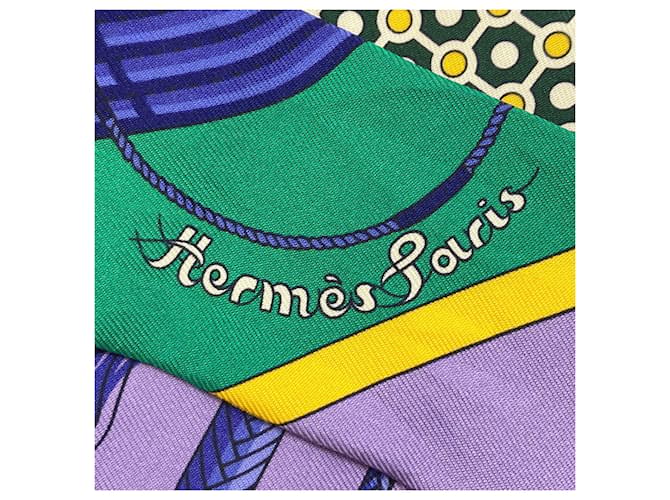 Hermès Hermes Twilly Schal Grün Lila Gelb - Ansicht 3