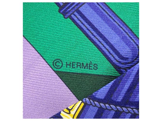 Hermès Hermes Twilly Schal Grün Lila Gelb - Ansicht 4