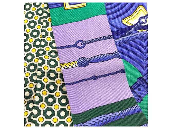 Hermès Hermes Twilly Schal Grün Lila Gelb - Ansicht 6