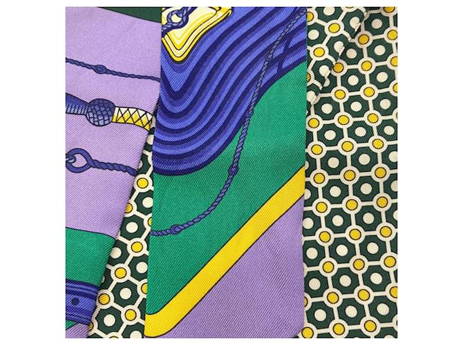 Hermès Hermes Twilly Schal Grün Lila Gelb - Ansicht 7