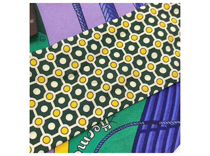 Hermès Hermes Twilly Schal Grün Lila Gelb - Ansicht 8