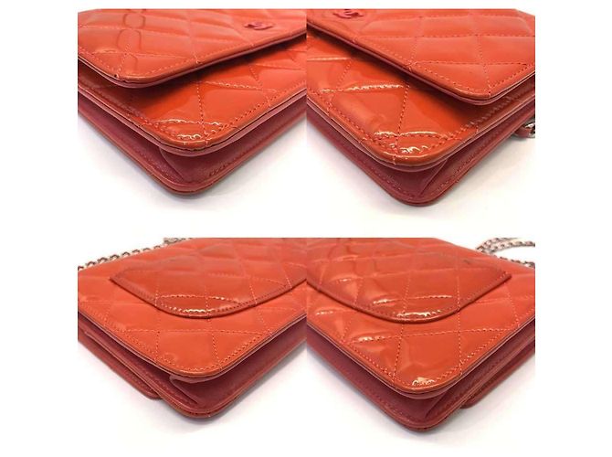 Wallet On Chain Chanel Matelassé Lackleder Chain Wallet Rot - Ansicht 3
