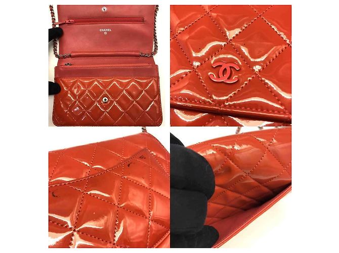 Wallet On Chain Chanel Matelassé Lackleder Chain Wallet Rot - Ansicht 5