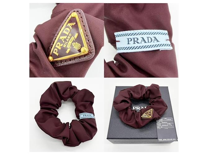 Scrunchie in Re-Nylon Prada color Bordeaux Bordò - vista 3