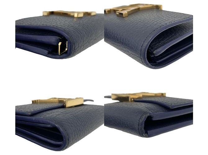 Portafoglio Louis Vuitton Portefeuille Capucines Compact Tri-fold Blu navy - vista 5