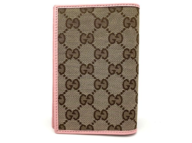 Porta-passaporte Gucci Papagallo GG Canvas Rosa Bege - vista 2