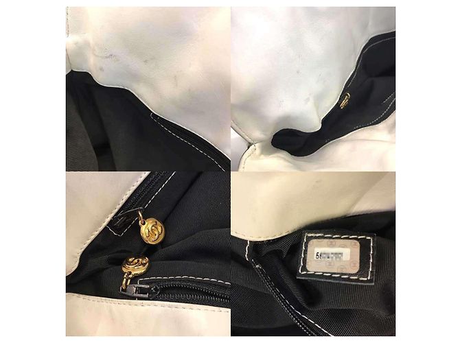 Chanel Bicolor Leder Tote Bag Weiß - Ansicht 7