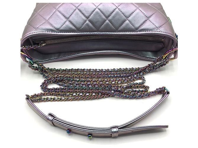 Borsa Chanel Gabrielle Hobo con tracolla a catena Argento Metallico - vista 3