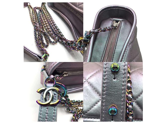 Borsa Chanel Gabrielle Hobo con tracolla a catena Argento Metallico - vista 6