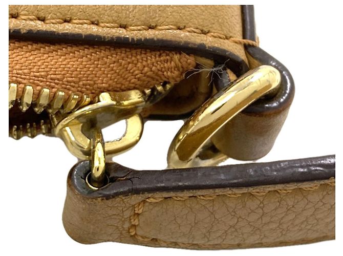 Borsa Tote MCM Logo in pelle marrone - vista 15