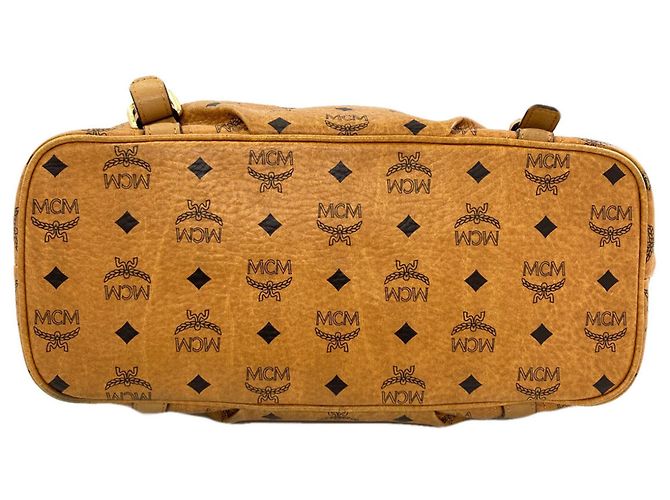 Borsa Tote MCM Logo in pelle marrone - vista 4