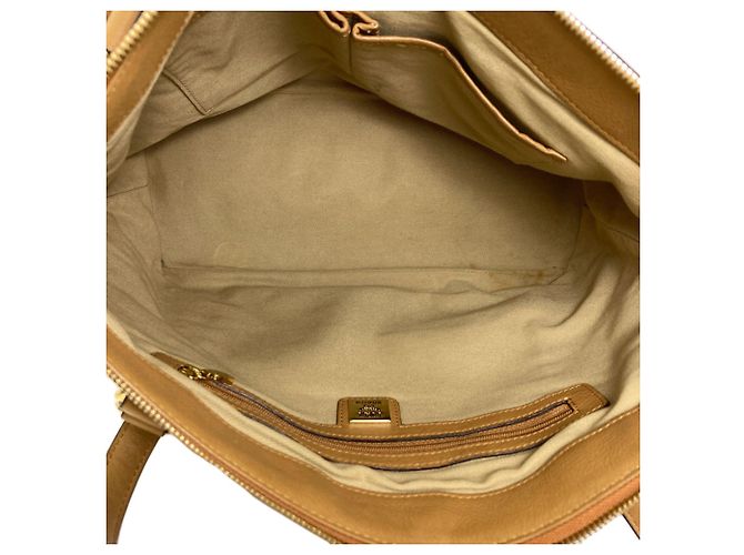 Borsa Tote MCM Logo in pelle marrone - vista 5