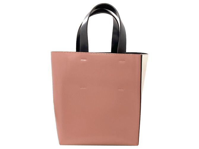 Borsa a 2 vie in pelle Marni Museo Nero Bianco - vista 2