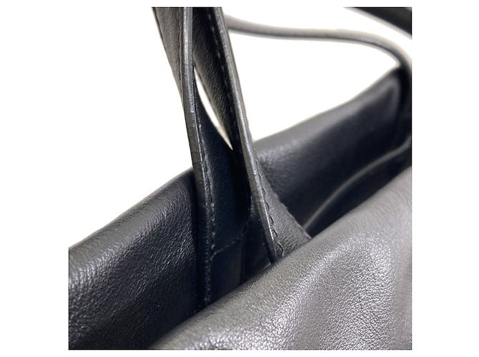 Borsa tote Prada Logo in pelle nera Nero - vista 11