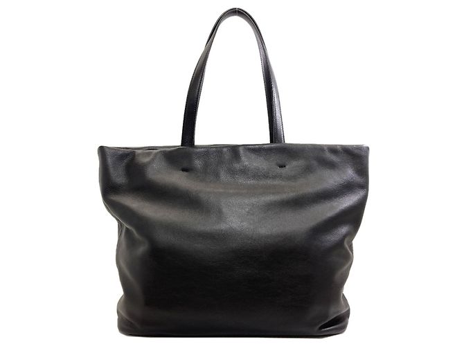 Borsa tote Prada Logo in pelle nera Nero - vista 2