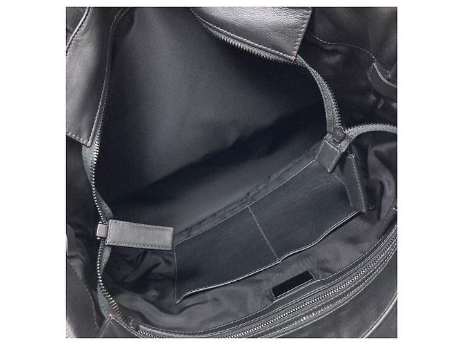 Borsa tote Prada Logo in pelle nera Nero - vista 5