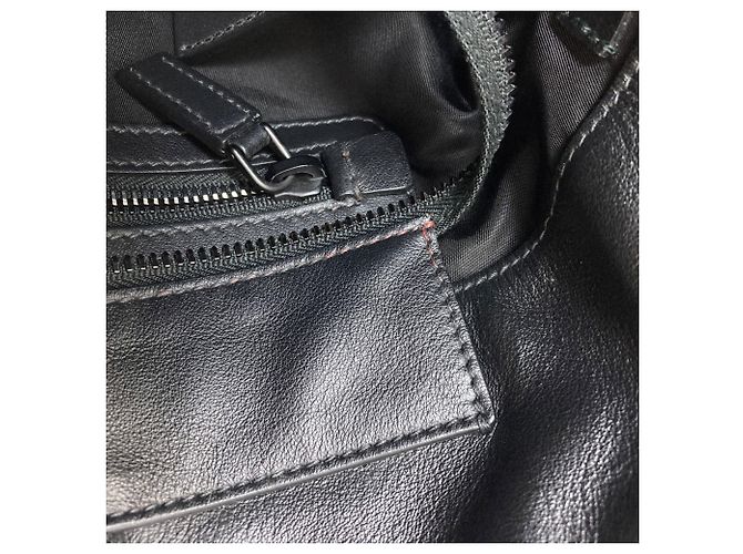 Borsa tote Prada Logo in pelle nera Nero - vista 9