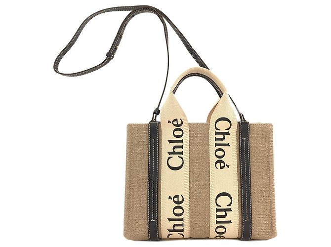 Borsa 2-Way Chloé Woody Small Marrone Nero - vista 2