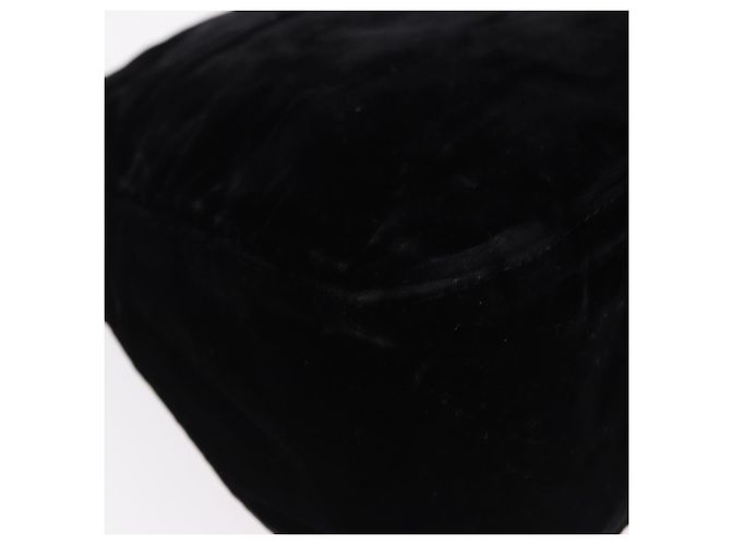 Borsa a Spalla FENDI Mamma Baguette Velluto Nero Argento Auth yk20633SAM - vista 16