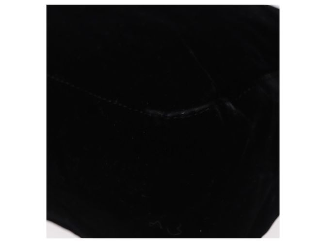 Borsa a Spalla FENDI Mamma Baguette Velluto Nero Argento Auth yk20633SAM - vista 17