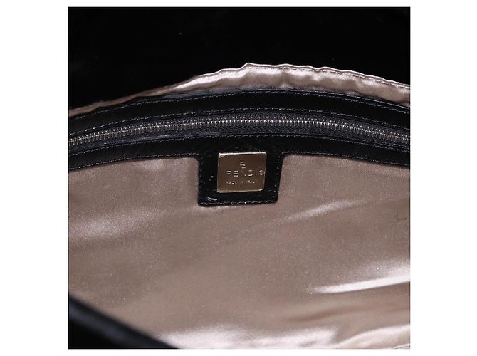 Borsa a Spalla FENDI Mamma Baguette Velluto Nero Argento Auth yk20633SAM - vista 24
