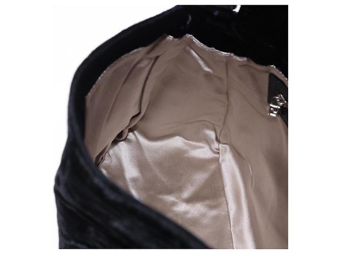 Borsa a Spalla FENDI Mamma Baguette Velluto Nero Argento Auth yk20633SAM - vista 26