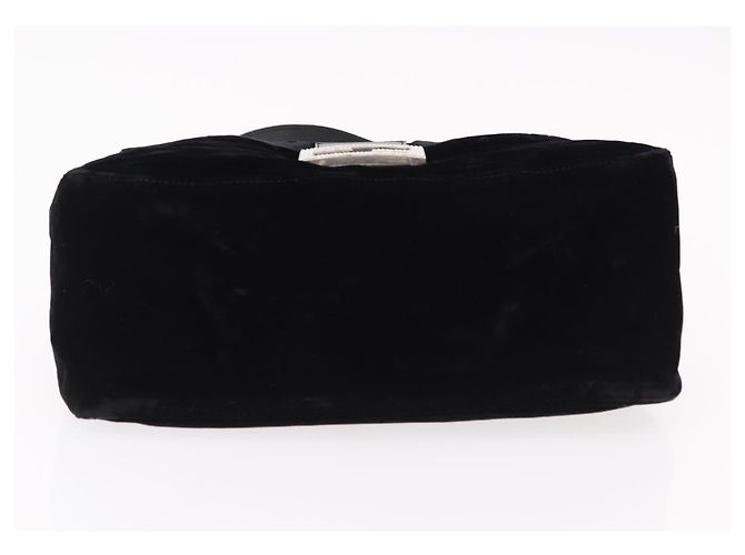 Borsa a Spalla FENDI Mamma Baguette Velluto Nero Argento Auth yk20633SAM - vista 5