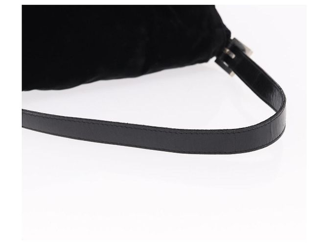 Borsa a Spalla FENDI Mamma Baguette Velluto Nero Argento Auth yk20633SAM - vista 7