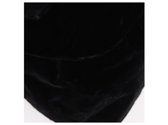 Borsa a Spalla FENDI Mamma Baguette Velluto Nero Argento Auth yk20633SAM - vista 8