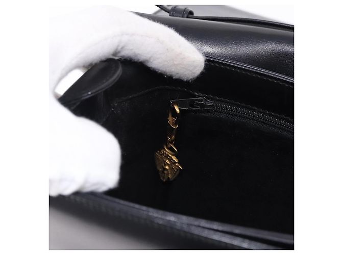 Bolsa de Ombro GUCCI em Couro Preto e Ouro Auth BA14311 Dourado - vista 24