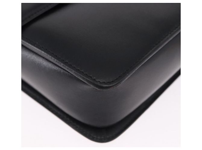 Bolsa de Ombro GUCCI em Couro Preto e Ouro Auth BA14311 Dourado - vista 9