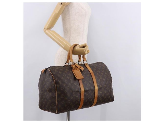 LOUIS VUITTON Borsa Boston Monogram Keepall 45 M41428 LV Auth 190775 Monogramma - vista 23