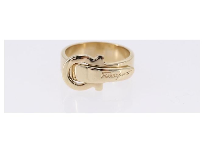 Salvatore Ferragamo Pierce Brooch Ring Metal 5 Set Gold Silver Auth SW2660 Argento D'oro - vista 4