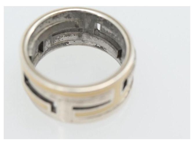 Ring Hermès Bague HERMES Move Ash Ag925 Argent Beige Auth 192856M Argenté - vue 6