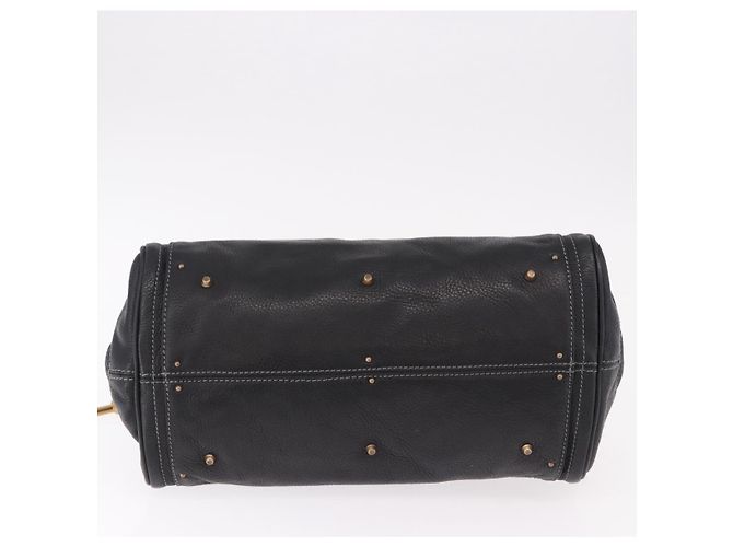 Chloé Borsa Chloe Paddington in pelle nera e oro Auth SW2641M Nero D'oro - vista 6