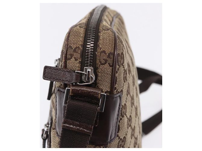 Borsa a Spalla GUCCI GG Canvas Beige Argento 92551 Auth 192812 - vista 10