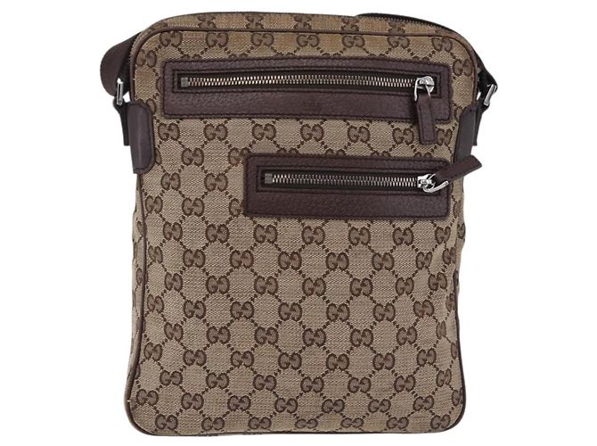 Borsa a Spalla GUCCI GG Canvas Beige Argento 92551 Auth 192812 - vista 13
