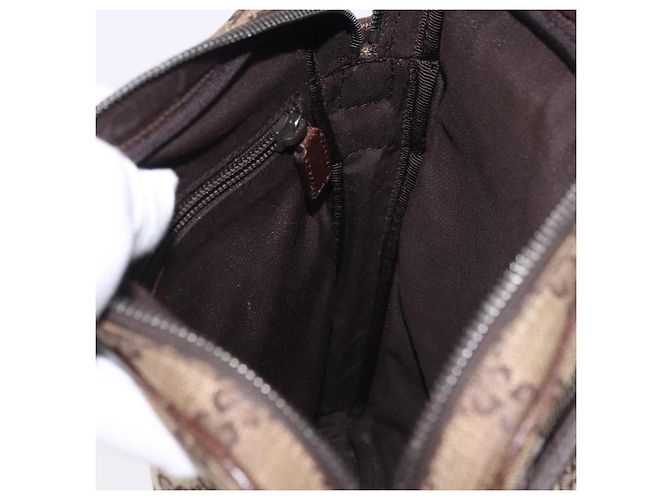 Borsa a Spalla GUCCI GG Canvas Beige Argento 92551 Auth 192812 - vista 18