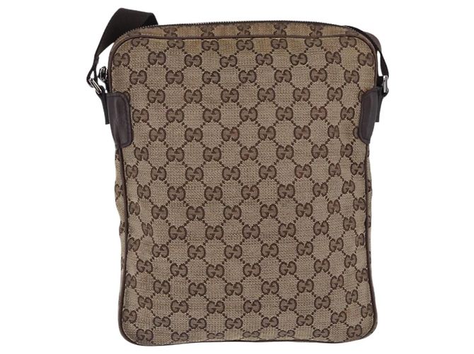 Borsa a Spalla GUCCI GG Canvas Beige Argento 92551 Auth 192812 - vista 2
