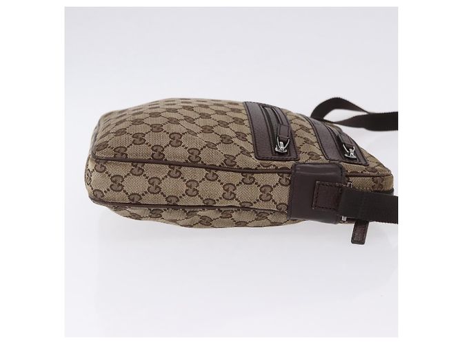 Borsa a Spalla GUCCI GG Canvas Beige Argento 92551 Auth 192812 - vista 3