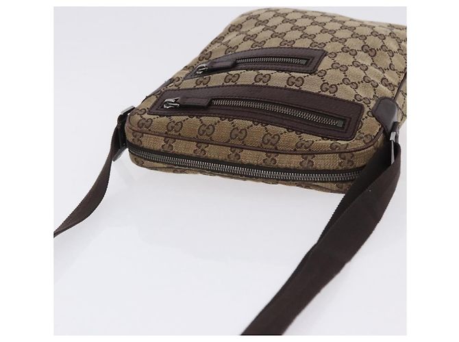 Borsa a Spalla GUCCI GG Canvas Beige Argento 92551 Auth 192812 - vista 6