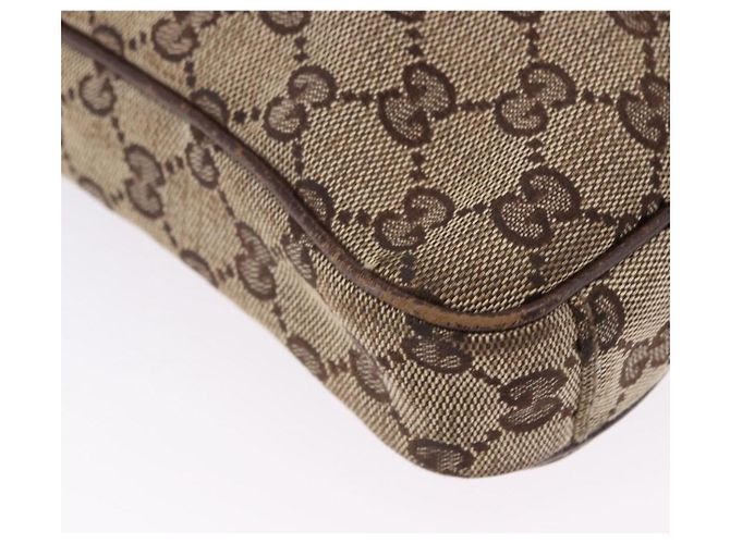 Borsa a Spalla GUCCI GG Canvas Beige Argento 92551 Auth 192812 - vista 9