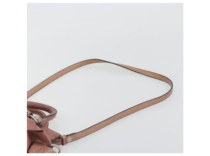 Borsa a mano Miu Miu Side Ribbon in pelle 2way Rosa Argento Auth bs36207 - vista 14