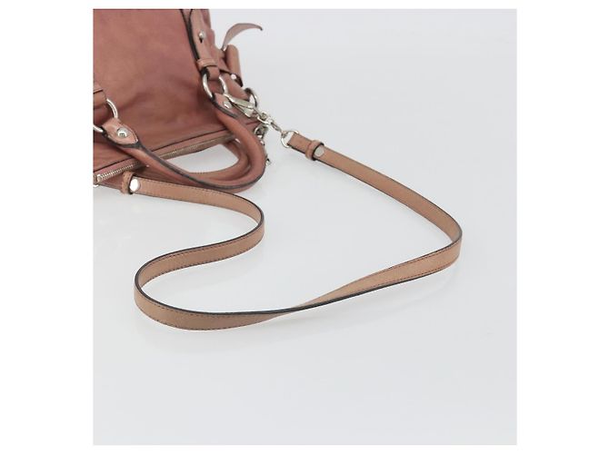 Borsa a mano Miu Miu Side Ribbon in pelle 2way Rosa Argento Auth bs36207 - vista 9