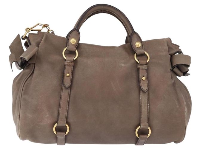 Borsa Miu Miu in pelle 2way Beige Oro Auth 192198V D'oro - vista 2