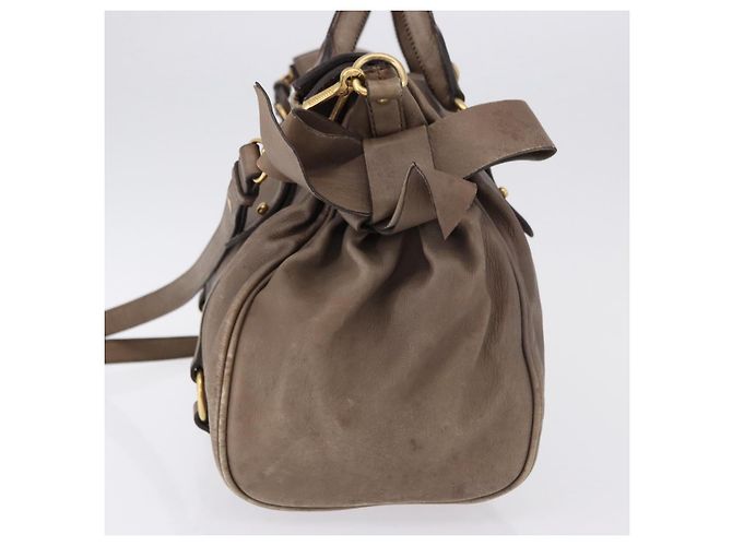 Borsa Miu Miu in pelle 2way Beige Oro Auth 192198V D'oro - vista 3