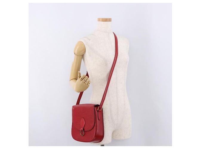 Borsa a Spalla LOUIS VUITTON Epi Saint Cloud GM Rosso M52197 LV Auth 191772 - vista 24