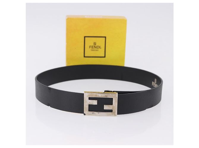 FENDI Gürtel Leder 35.4'' Schwarz Auth BA14330 - Ansicht 9