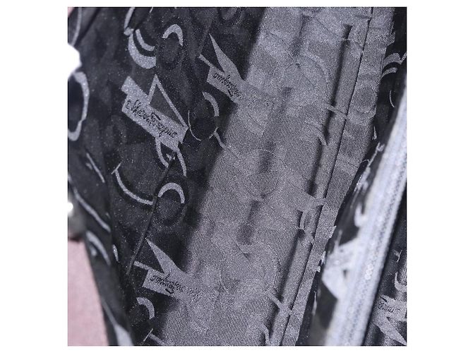 Borsa a tracolla Salvatore Ferragamo Gancini in tela marrone argento ka5290 - vista 11