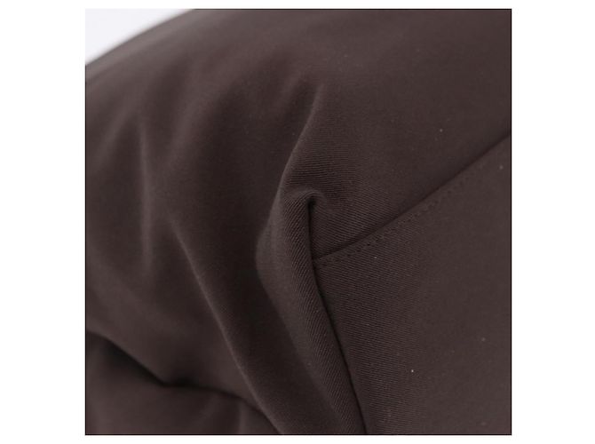 Borsa a tracolla Salvatore Ferragamo Gancini in tela marrone argento ka5290 - vista 15